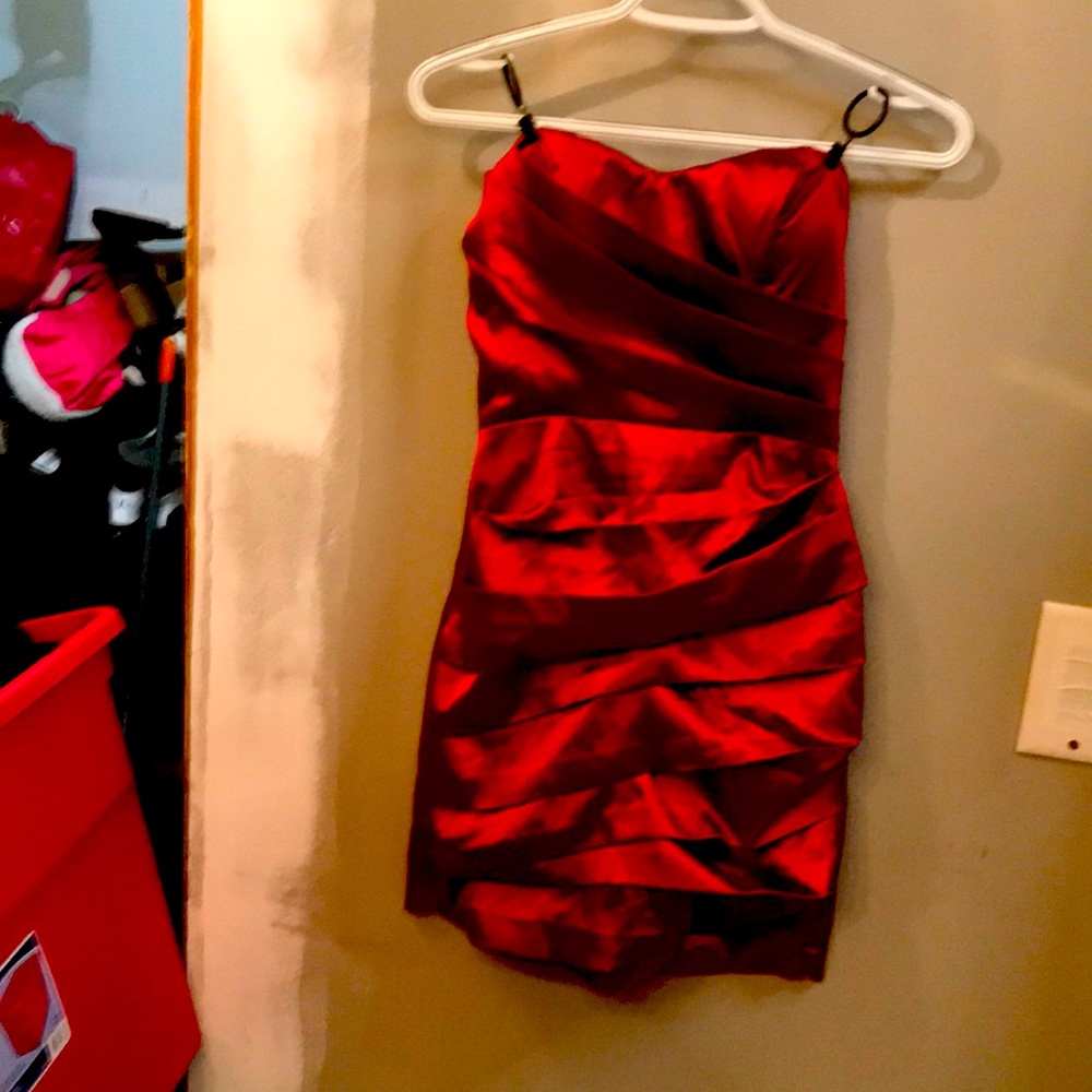 Stunning Seductive red color very soft beautiful dress strapless